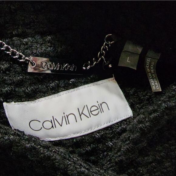 Calvin Klein Black nubby basketweave shawl collar coat ladies size large new!!!‎ - Picture 8 of 8